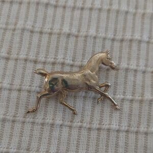 Vintage Gold-tone Galloping Horse Pin Brooch